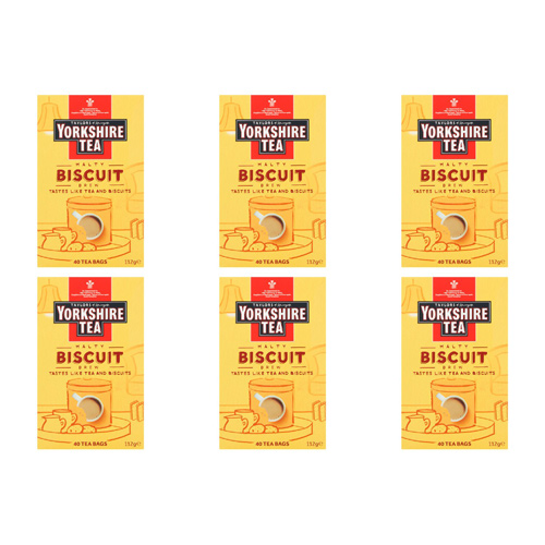Yorkshire Tea Biscuit Brew 40 Pack (Bulk Buy Pack Of 6)