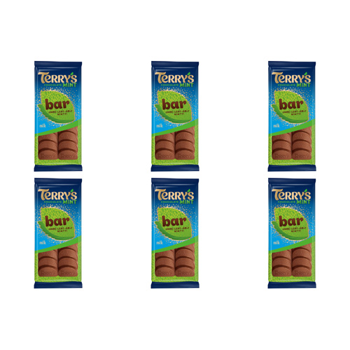 Terrys Mint Chocolate Tablet (Bulk Buy Pack Of 6)