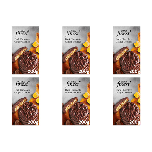 Tesco Finest Dark Chocolate Ginger Cookies (Bulk Buy Pack Of 6)