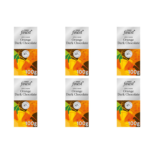 Tesco Finest Orange 47% Dark Chocolate (Bulk Buy Pack Of 6)