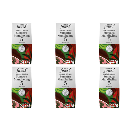 Tesco Finest Fairtrade Sumatra Mandheling Roasted Coffee Beans (Bulk Buy Pack Of 6)