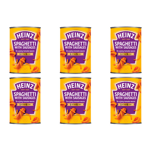 Heinz Spaghetti and Sausages Large Size (Bulk Buy Pack Of 6)