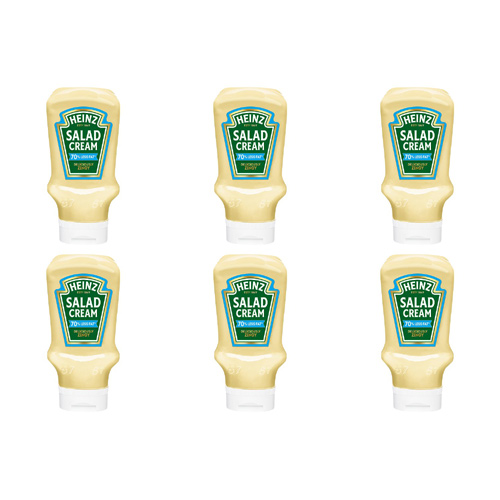 Heinz Salad Cream Extra Light 70% Less Fat Top Down (Bulk Buy Pack Of 6)