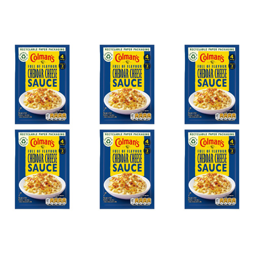 Colmans Cheddar Cheese Sauce Sachet (Bulk Buy Pack Of 6)
