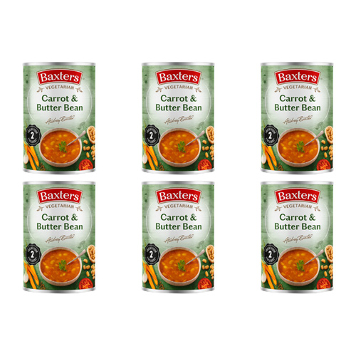 Baxters Vegetarian Carrot and Butterbean Soup (Bulk Buy Pack Of 6)