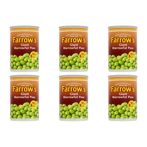 Farrows Giant Marrowfat Processed Peas (Bulk Buy Pack Of 6)
