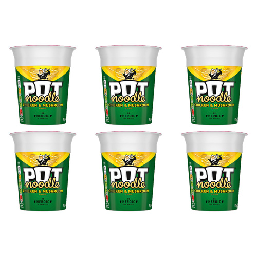 Pot Noodle Chicken and Mushroom (Bulk Buy Pack Of 6)