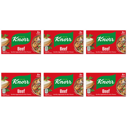 Knorr Beef Stock Cubes 8 Pack (Bulk Buy Pack Of 6)