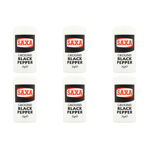 Saxa Black Pepper (Bulk Buy Pack Of 6)