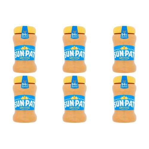 Sunpat Smooth Peanut Butter (Bulk Buy Pack Of 6)