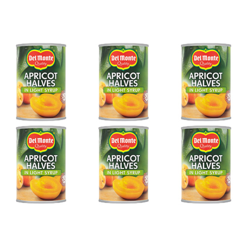 Del Monte Apricot Halves in Syrup (Bulk Buy Pack Of 6)
