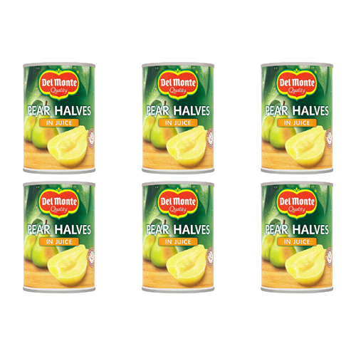 Del Monte Pear Halves in Juice (Bulk Buy Pack Of 6)