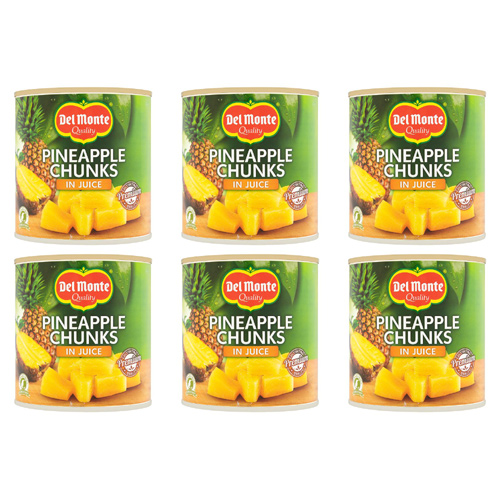 Del Monte Pineapple Chunks in Juice (Bulk Buy Pack Of 6)