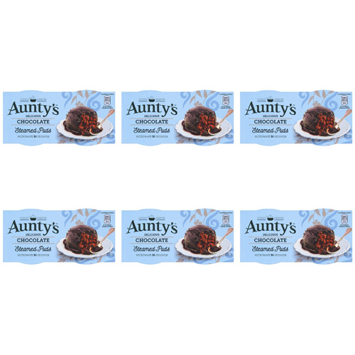 Auntys Chocolate Fudge Pudding 2 Pack (Bulk Buy Pack Of 6)