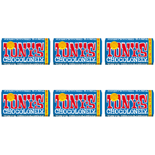 Tonys Chocolonely Fairtrade 70% Dark Chocolate (Bulk Buy Pack Of 6)