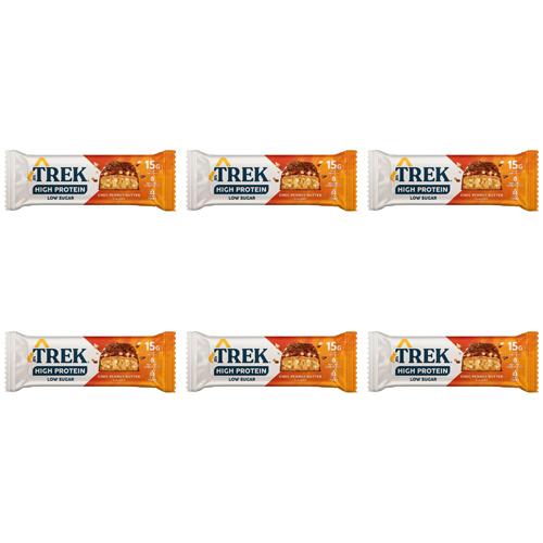 TREK High Protein Choc Peanut Protein Bar (Bulk Buy Pack Of 6)
