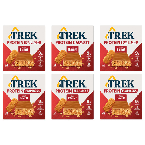 TREK Biscoff Protein Flapjack 3 x 50g (Bulk Buy Pack Of 6)