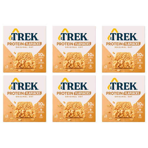 TREK Original Oat Protein Flapjack 3 x 50g (Bulk Buy Pack Of 6)