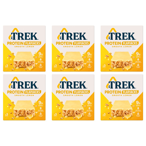 TREK Smooth Lemon Protein Flapjack 3 x 50g (Bulk Buy Pack Of 6)