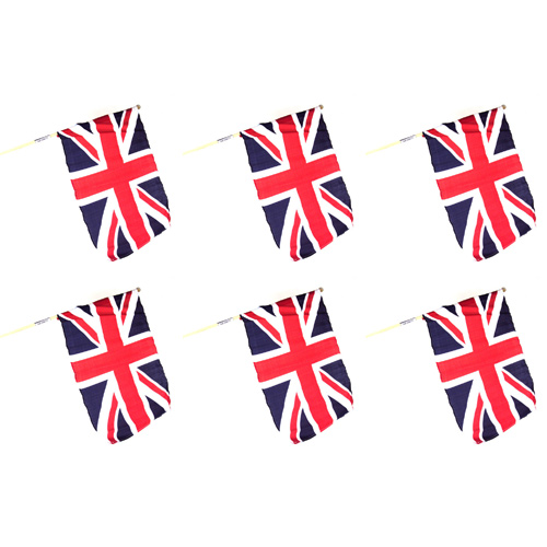 Union Jack Flag 12 inch (Bulk Buy Pack Of 6)