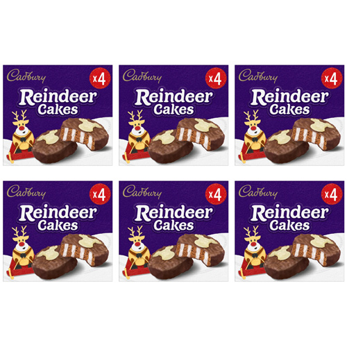 Cadbury Christmas Reindeer Cakes (Bulk Buy Pack Of 6)