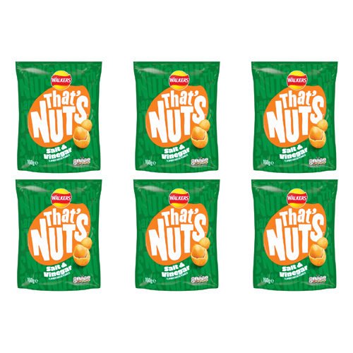 Walkers Thats Nuts Salt & Vinegar Peanuts (Bulk Buy Pack Of 6)