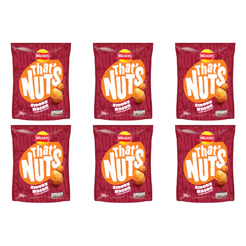 Walkers Thats Nuts Smoky Bacon Peanuts (Bulk Buy Pack Of 6)