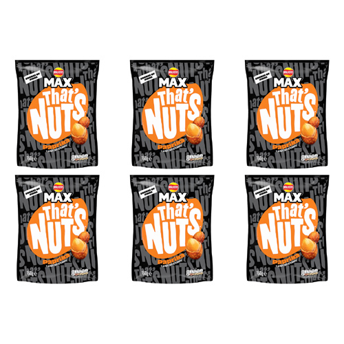 Walkers Max Thats Nuts Paprika Peanuts (Bulk Buy Pack Of 6)