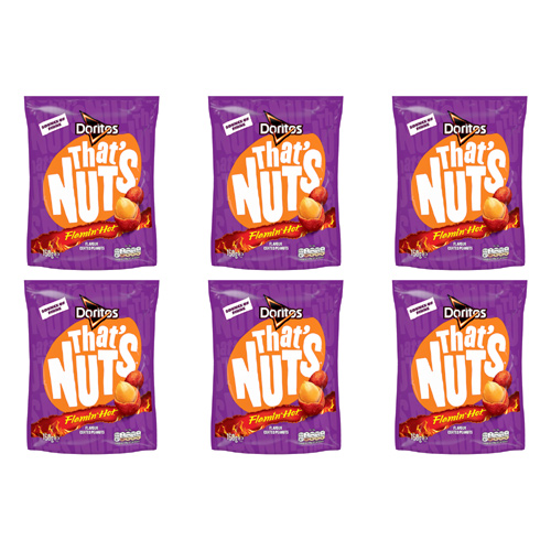 Doritos Thats Nuts Flamin Hot Peanuts (Bulk Buy Pack Of 6)