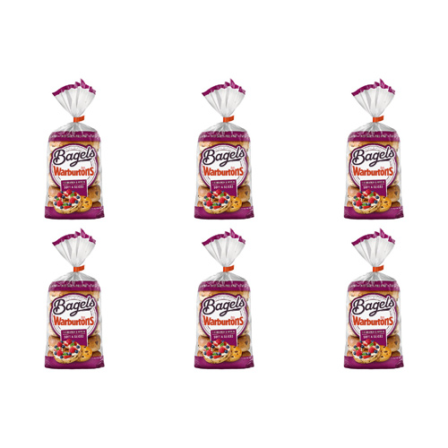 Warburtons 5 Cinnamon and Raisin Bagels (Bulk Buy Pack Of 6)