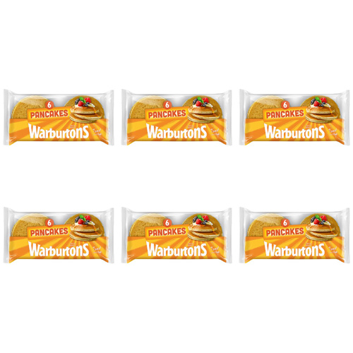 Warburtons 6 Pancakes (Bulk Buy Pack Of 6)