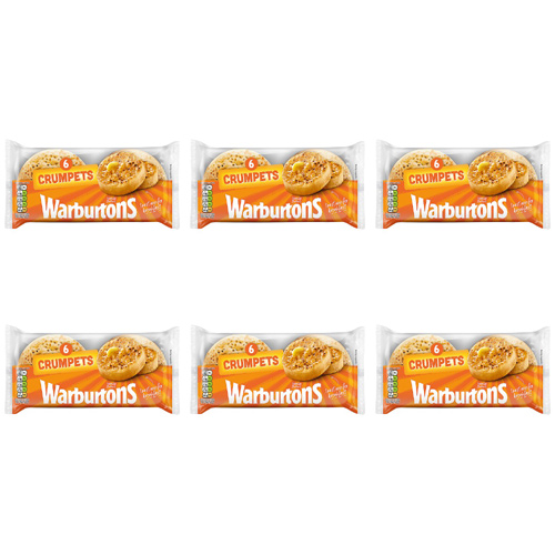 Warburtons Crumpets 6 Pack (Bulk Buy Pack Of 6)
