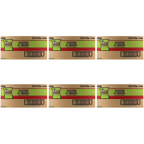 Square Cheese Packet Squares Cheese & Onion - 32 x 27.5g (Bulk Buy Pack Of 6)