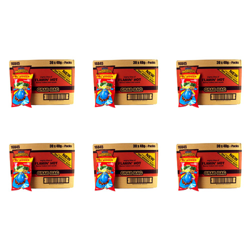 Monster Munch Flamin Hot - 30 x 40g (Bulk Buy Pack Of 6)
