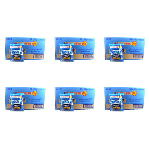 Smiths Chipsticks Salt & Vinegar Snacks Pm 39P - 30 x 37g (Bulk Buy Pack Of 6)