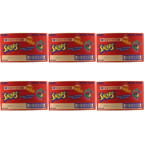 Smiths Spicy Tomato Snaps Pm 49P - 30 x 21g (Bulk Buy Pack Of 6)