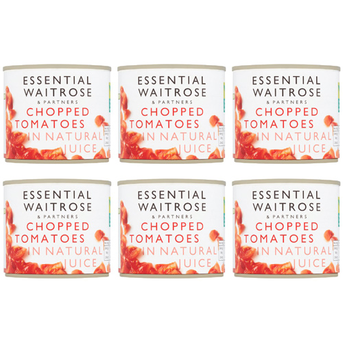 Essential Waitrose Chopped Tomatoes Small Tin (Bulk Buy Pack Of 6)