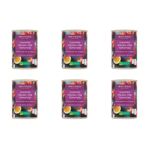 Waitrose Tomatoes with Olive Oil & Garlic (Bulk Buy Pack Of 6)
