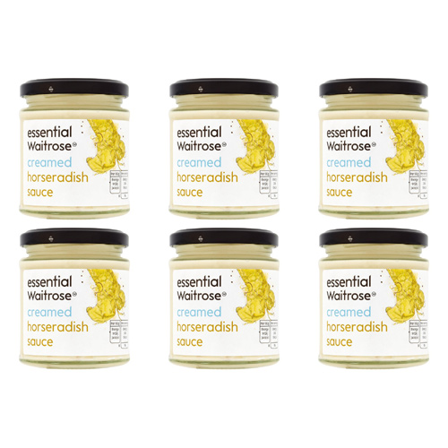 Essential Waitrose Creamed Horseradish Sauce (Bulk Buy Pack Of 6)