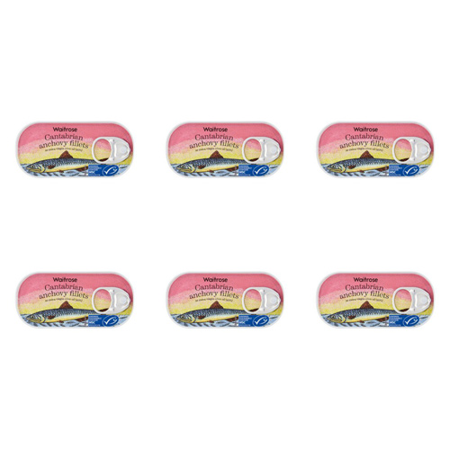 Waitrose Anchovy Fillets in Extra Virgin Olive Oil (Bulk Buy Pack Of 6)