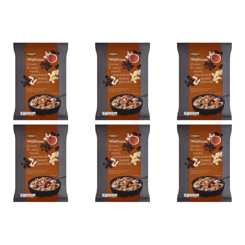 Waitrose Raisin Almond & Honey Granola (Bulk Buy Pack Of 6)