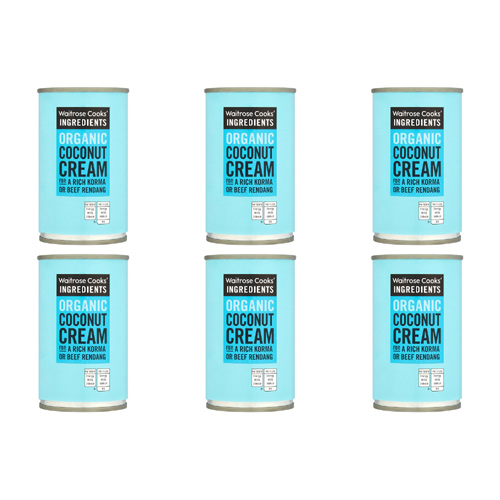 Waitrose Cooks Ingredients Organic Coconut Cream (Bulk Buy Pack Of 6)