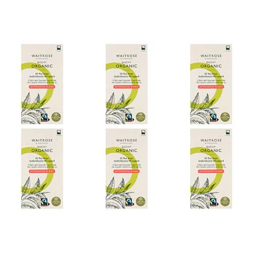Waitrose Duchy Organic Afternoon Blend 25 Tea Bags (Bulk Buy Pack Of 6)