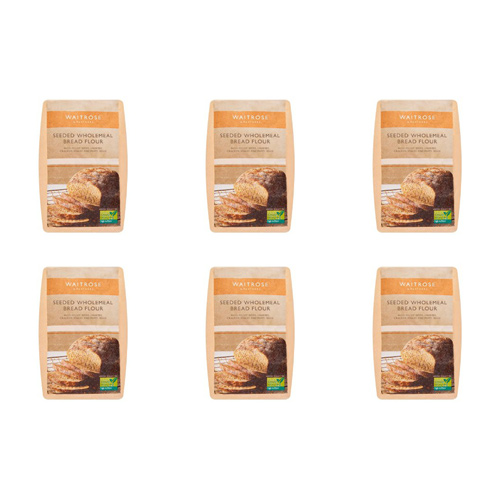 Waitrose Seeded Wholemeal Bread Flour (Bulk Buy Pack Of 6)
