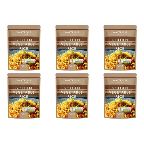 Waitrose & Partners Golden Vegetable Rice (Bulk Buy Pack Of 6)