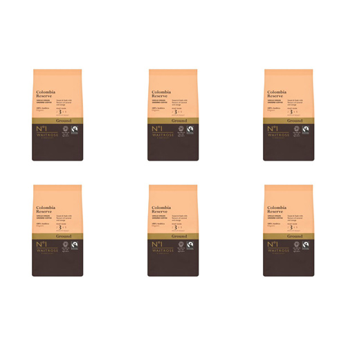 Waitrose & Partners No.1 Organic Ground Coffee Colombian (Bulk Buy Pack Of 6)