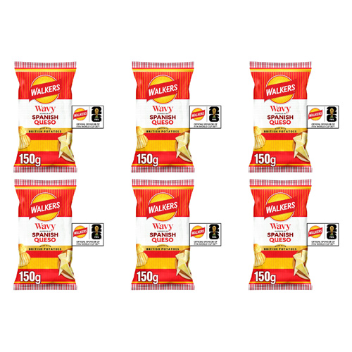 Walkers Wavy Spanish Queso (Bulk Buy Pack Of 6)