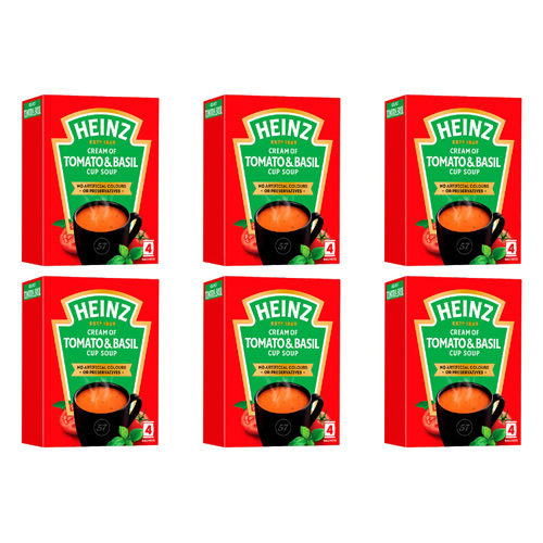 Heinz Cream of Tomato & Basil Cup Soup (Bulk Buy Pack Of 6)