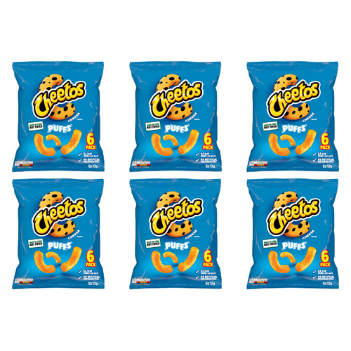 Cheetos Cheese Puffs 6 Pack (Bulk Buy Pack Of 6)