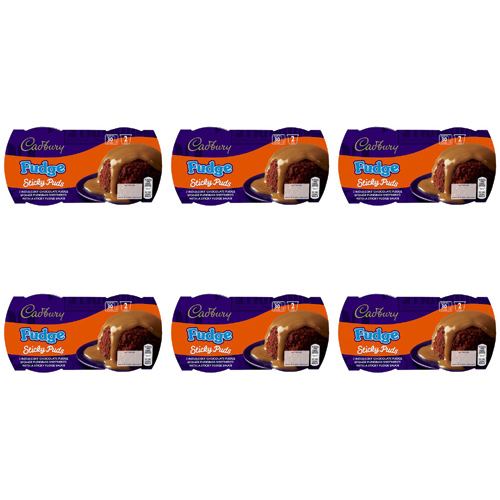 Cadbury Fudge Sponge Pudding 2 Pack (Bulk Buy Pack Of 6)